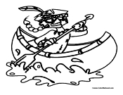 Canoe Coloring Page 1