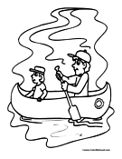 Canoeing Coloring Page