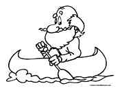Man in a Canoe Coloring Page