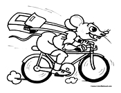 Mouse Bike Coloring Page