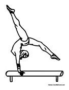 Girl Gymnast on Balance Beam