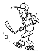 Street Hockey Coloring Page