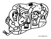 Hockey Team Coloring Page
