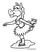 Horse Figure Skating Coloring Page