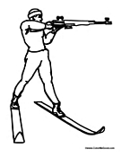 Olympic Biathlon Coloring Page