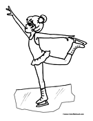 Girl Figure Skating Coloring