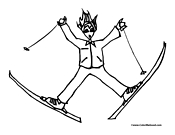 Skiing Coloring Page 1