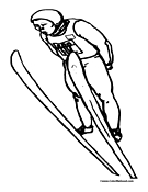 Skiing Coloring Page 2