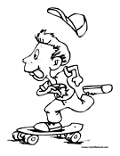 Skateboarding Coloring Page 1