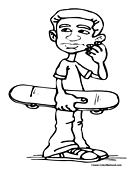Skateboarder Coloring Page 11