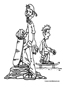 Skateboarder Coloring Page 12
