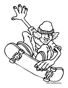 Skateboard Trick Coloring Page