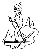 Skiing Coloring Page 7