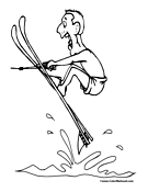 Water Skiing Coloring Page 1