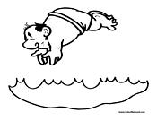 Swimming Coloring Page 2