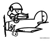 Funny Cartoon Airplane Pilot