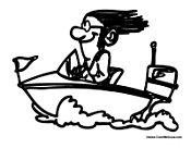 Cartoon Motorboat Speed Boat