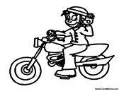 Boy on Motor Bike Motorcycle