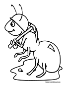 Ant Coloring Page 1