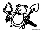 Beaver Planting Tree