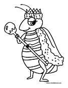 Bee Coloring Page 1