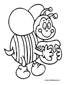 Bee Coloring Page 4