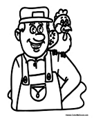 Farmer with Hen