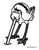 Ostrich Head in the Ground
