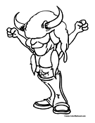 Man Wearing Buffalo Hat