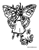 Girl Playing Music for Butterflies