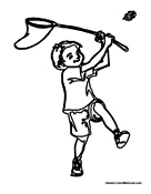 Boy Chasing Butterfly