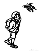 Boy Admiring Butterfly