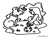 Girl with Her Dog and Butterfly