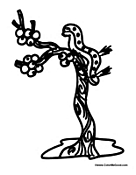 Caterpillar on Tree Branch