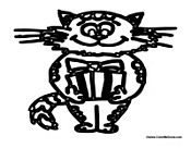 Cat with Present