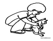 Boy Playing With Cat