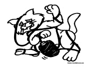 Cat Playing with Yarn