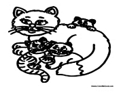 Cat with Kitten Babies