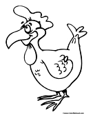 Chicken Coloring Page 1