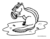 Chipmunk Coloring Page 1