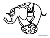 Circus Elephant on the Ball