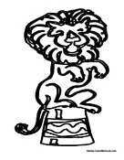 Circus Lion on Stand