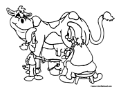Milking Cow Coloring Page 3