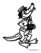 Crocodile Playing Accordion