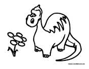 Baby Dinosaur with Flower