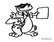 Dinosaur with Sign