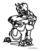 Triceratops with Car