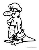 Alligator Dinosaur in the Bath
