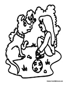 Girl and Golden Retriever