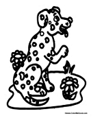 Dalmation Dog and Flowers